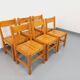 Set of 6 vintage Les Arcs chairs in pine from the 60s 70s