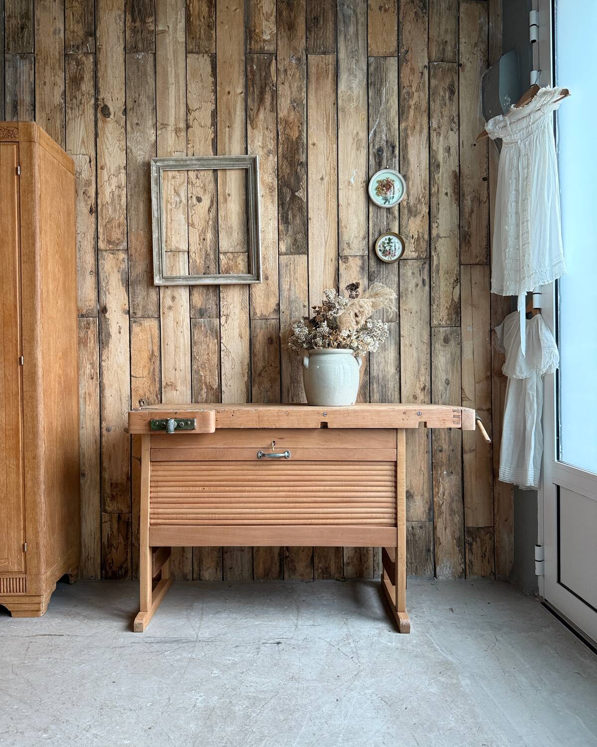 Vintage solid beech workbench (renovated)