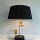 Brass Table Lamp with Wild Goose Flight, French Work, circa 1970