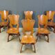 Chaises de salle à manger en chêne brutalisme, Pays-Bas - années 1960