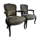Restored Louis XV-style leopard convertible chairs