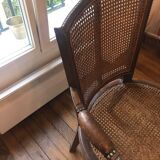 Fauteuil de bureau bois canné