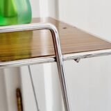 Metal and Formica magazine rack side table