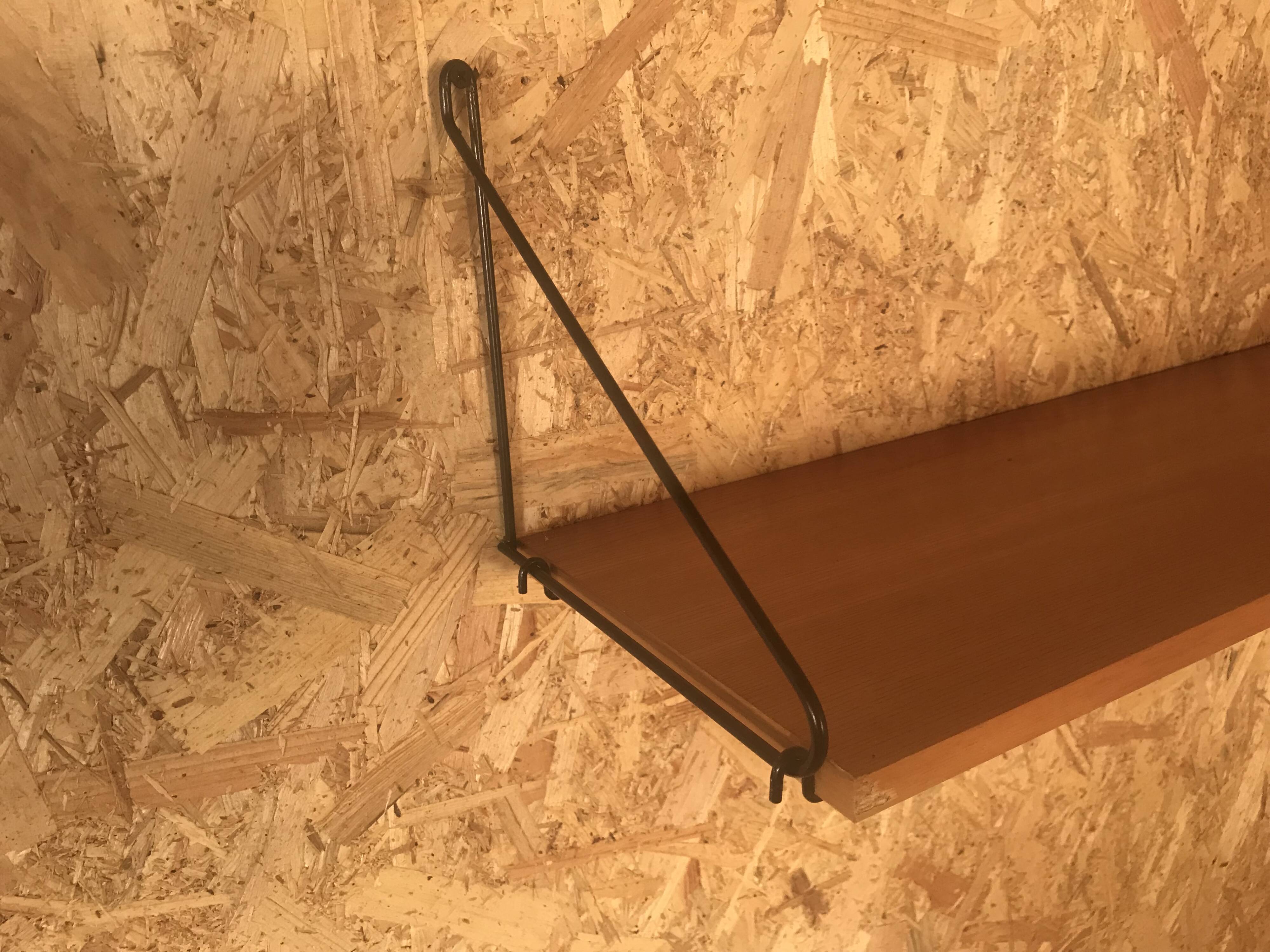 Set of two vintage string wall shelves