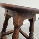 Pair of 19th century solid oak stools