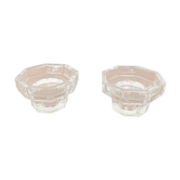 Candle holders in antique chiseled glass