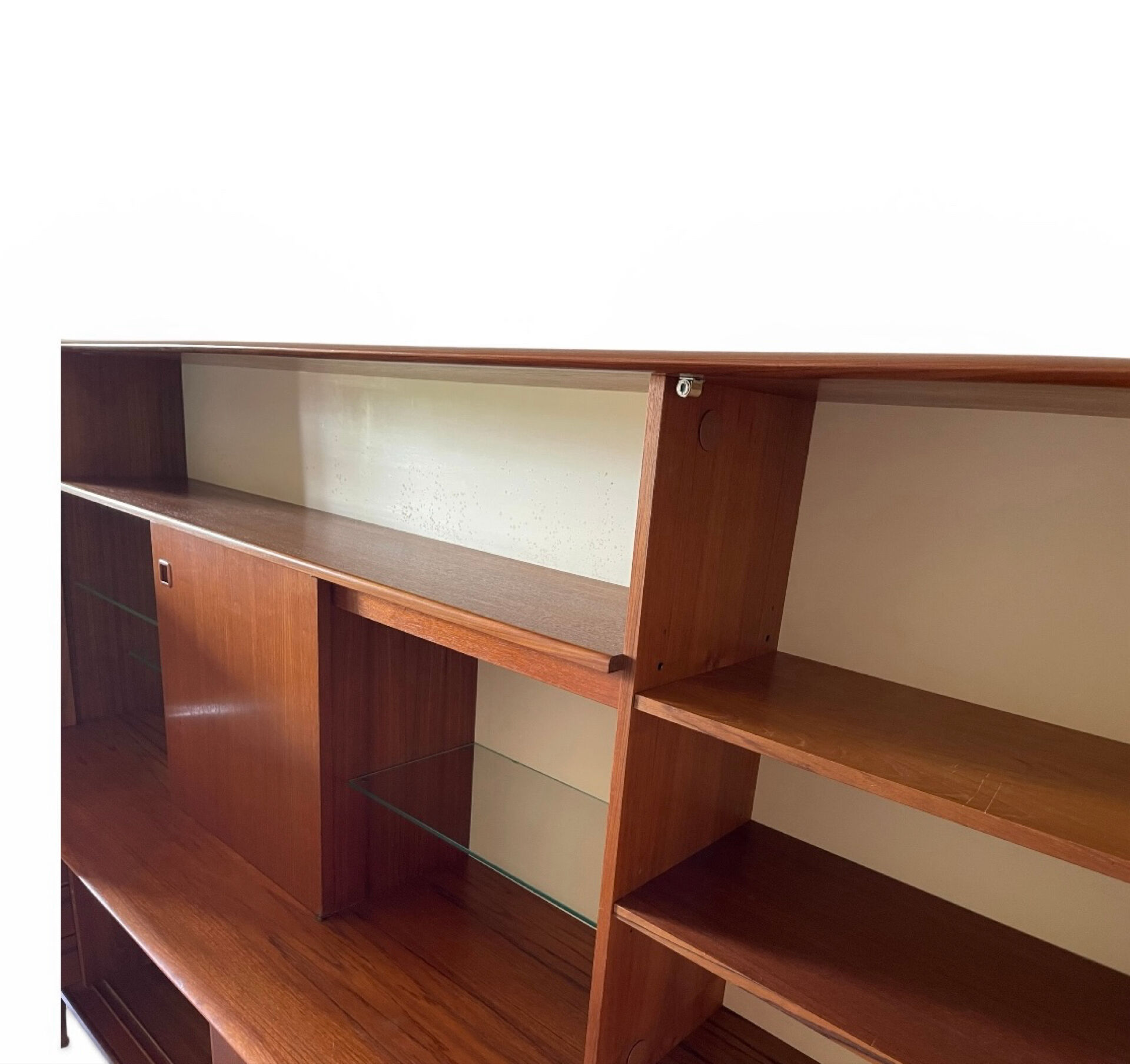 Scandinavian vintage teak library enfilade Denmark design -1960