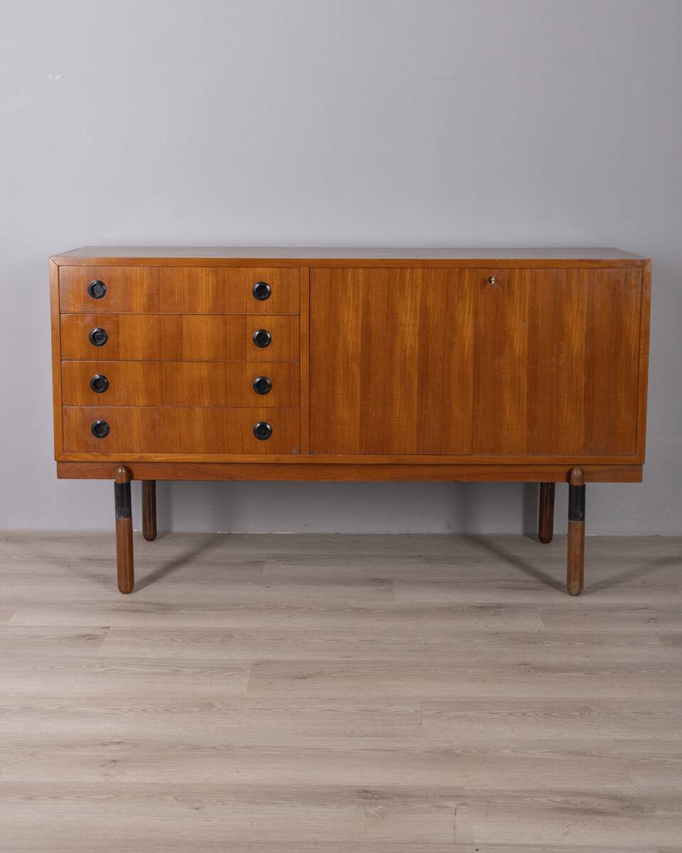 Vintage 1960s teak wood sideboard, italian design