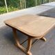 Art Deco extendable dining table with a central pedestal, stripped, made of solid oak 193.