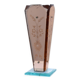 Art Deco Vase in Glass, Mirrored Glass and Wood, France 1920s