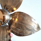 Large brass flower wall light, Jansen style, 1960