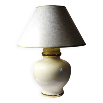 Lampe en faïence craquelée Le Dauphin Dynastie vintage années 80-90