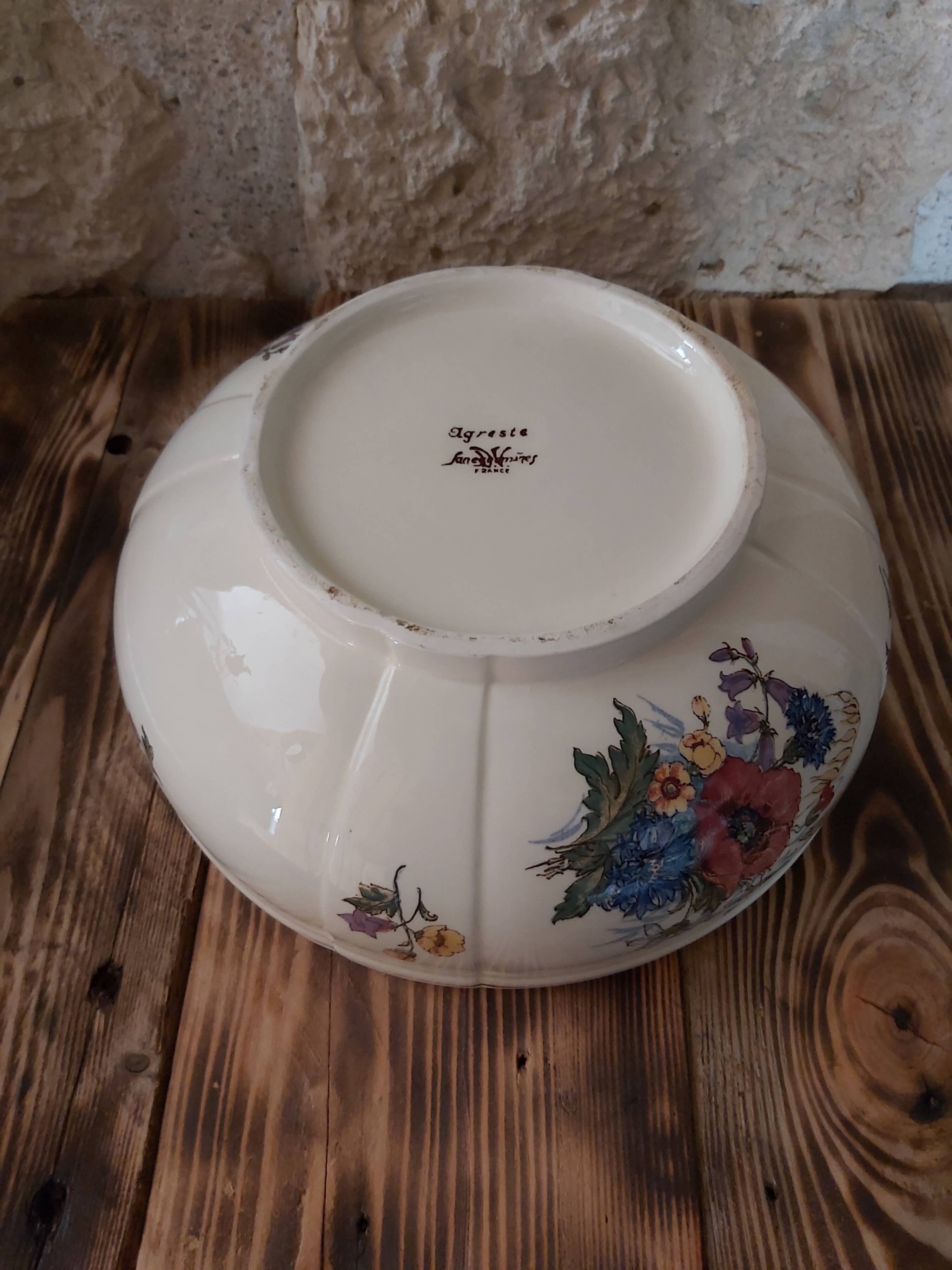 Salad bowl Sarreguemines model Agreste