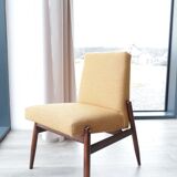 Vintage chair yellow mustard curly 1970