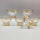 6 champagne coupes, vintage dessert cups from the 50s with gold trim