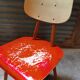 Red wooden chair ton 1960