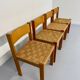 4 chaises bois et corde design Robert et Trix Haussmann  Dietiker vintage