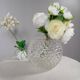 Vase rond en verre transparent bullé