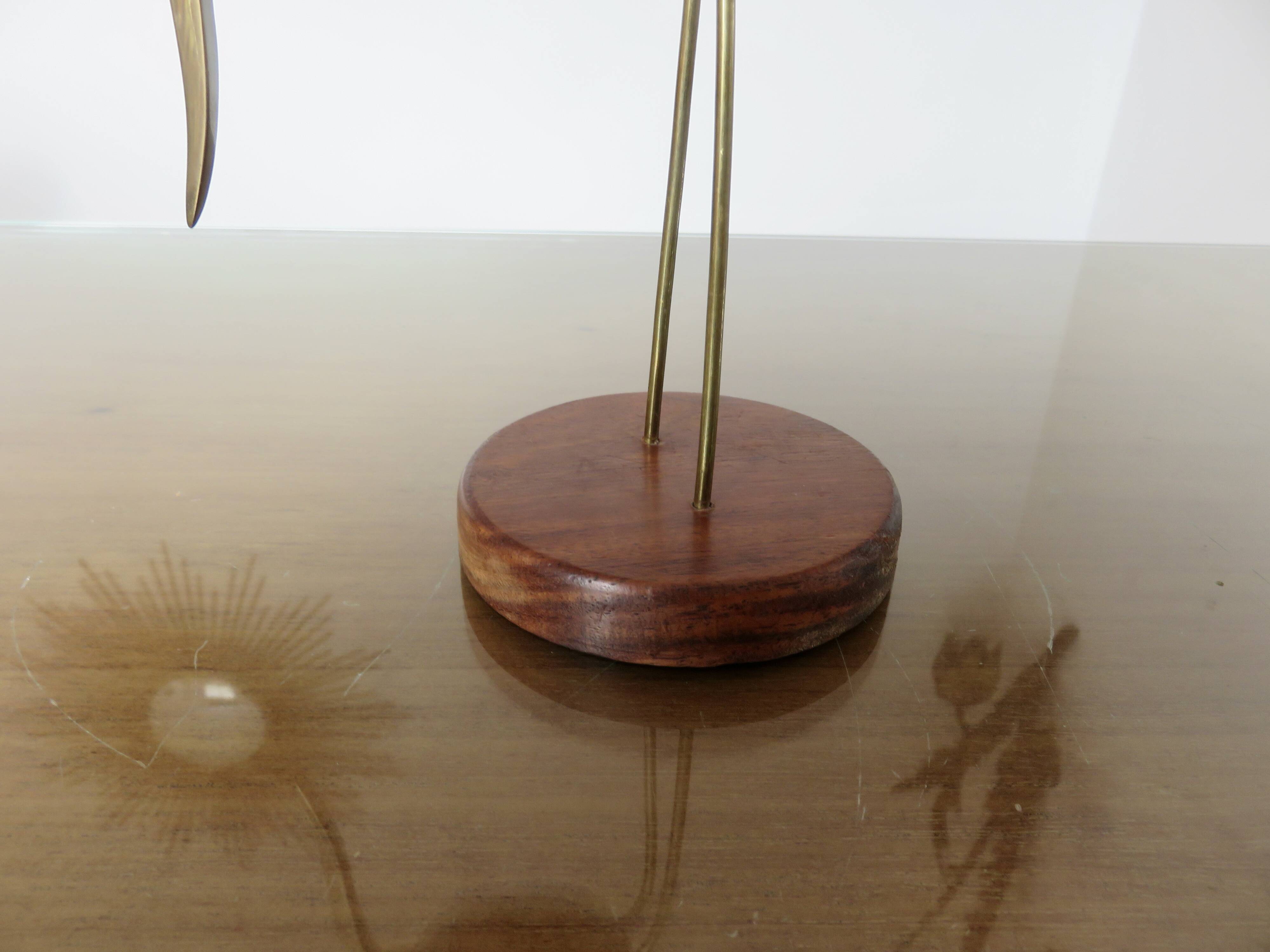 Scandinavian heron in teak and brass 1970