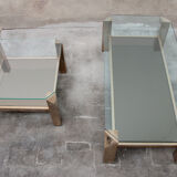 Ensemble de tables basses 23 carats plaqué or par Belgo Chrome 1960