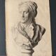 Pencil drawing, bust, signed, nineteenth