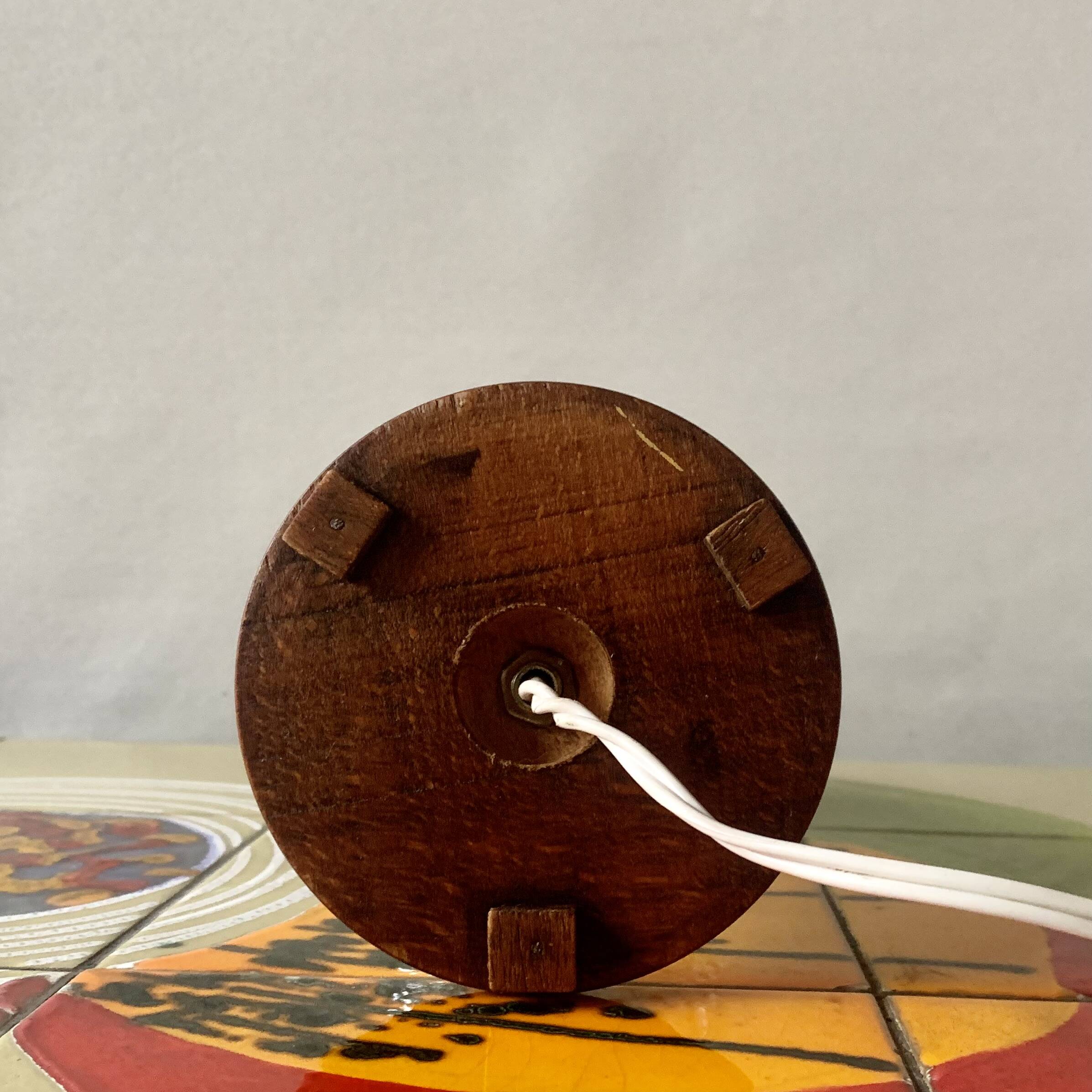 Small vintage bedside lamp in molded glass - 1950s