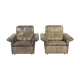 Pair of buffalo leather lounge chair 1970's