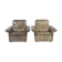 Pair of buffalo leather lounge chair 1970's