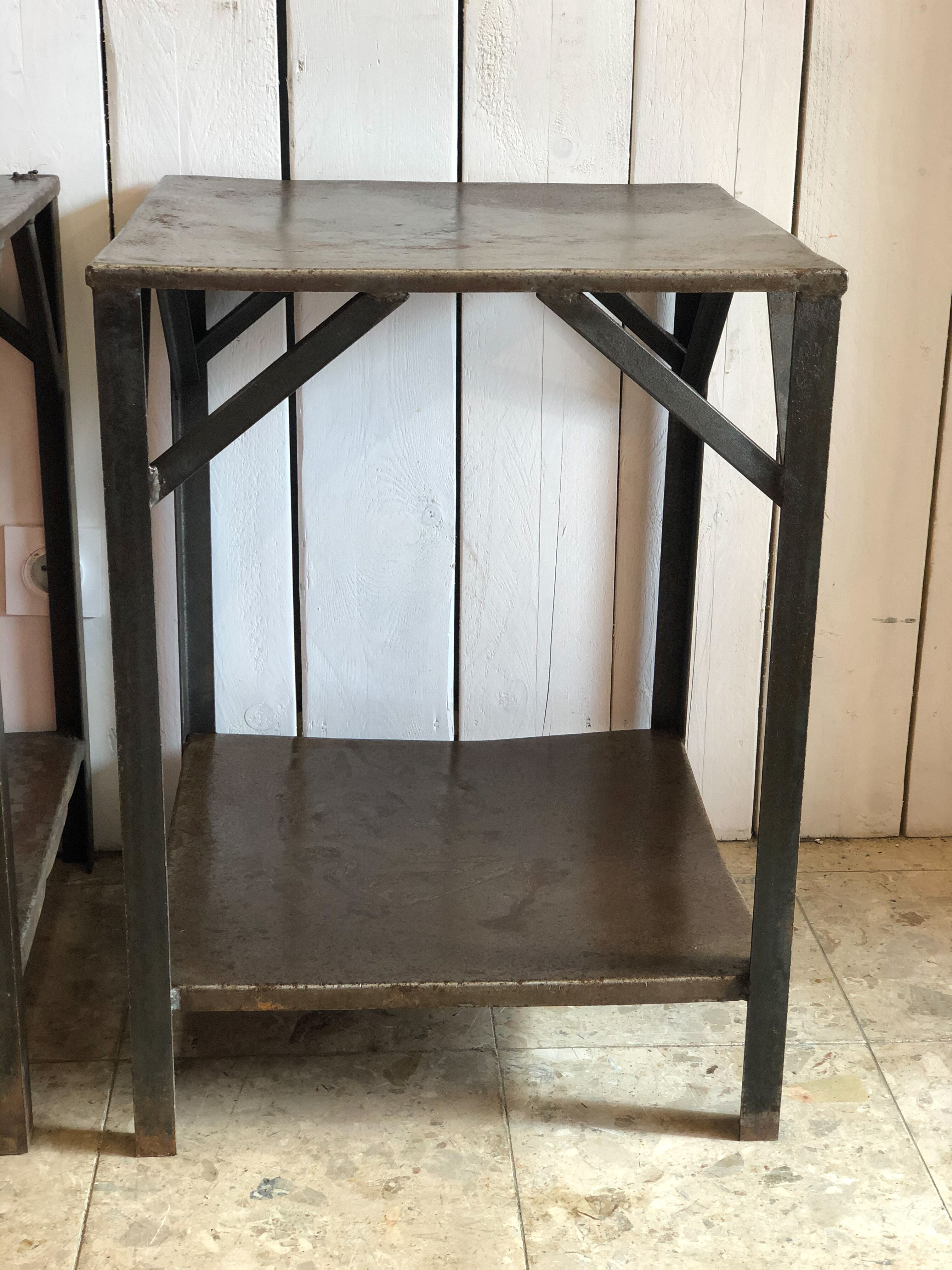 Pair of industrial bedside tables