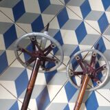 Pair of antique reed ski poles