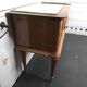 Pair of vintage oak bedside tables with mirror top