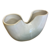 Vase design gilde ceramic white blue