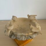 Vintage alabaster bird bath trinket dish