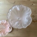 Set of 2 Murano glass soliflore vases with pink corolla