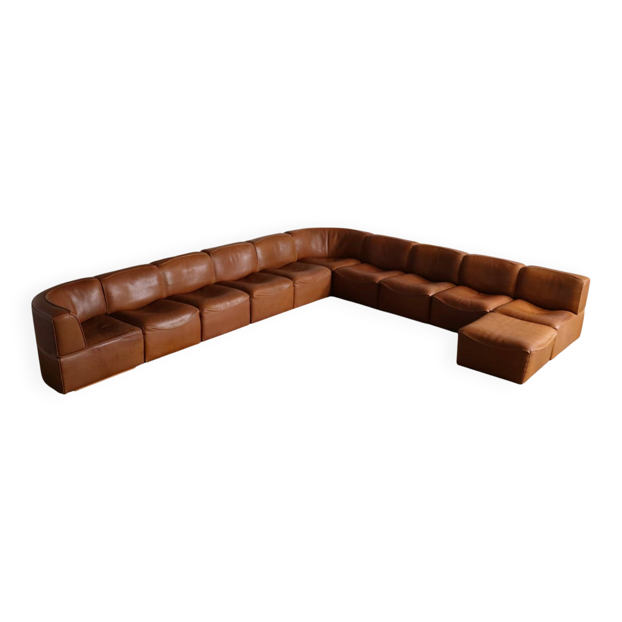 Canapé en cuir modulaire De Sede DS 15 XL, Suisse, années 1970