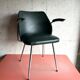 Fauteuil vintage skaï vert et chrome