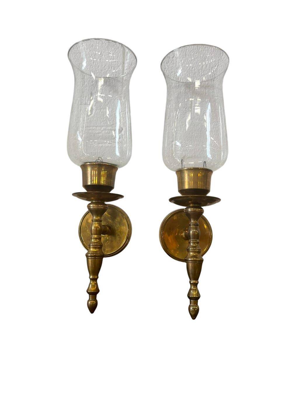 Ensemble de 2 appliques murales vintage en laiton