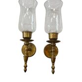 Set of 2 vintage brass wall sconces