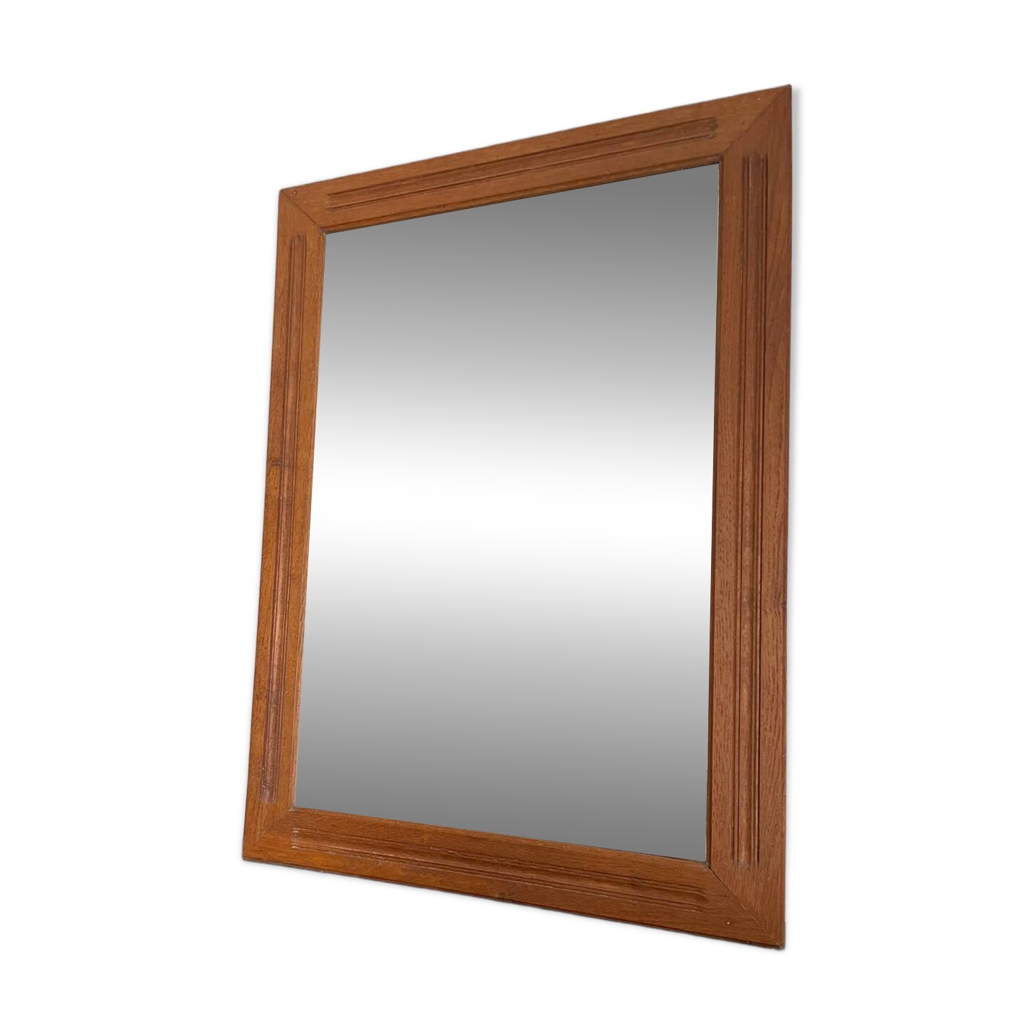 Mercury mirror. Frame in solid oak wood.