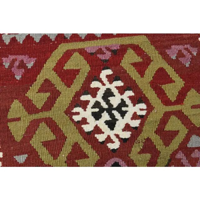 1970s Vintage Turkish Handmade Wool & Cotton White Runner Rug 47x222