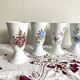 5 Mazagran flower coffee cups porcelain Limoges vintage