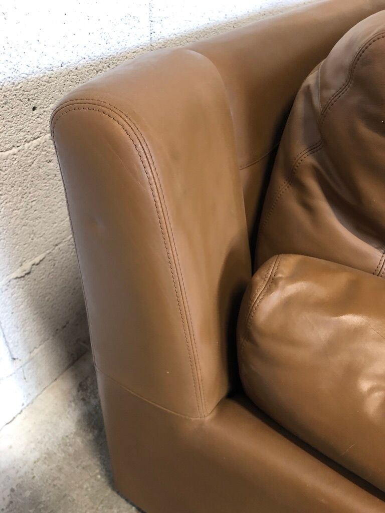 Vintage leather living room set by Edelhard Harlis for Mobilier International, California 1955