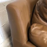 Vintage leather living room set by Edelhard Harlis for Mobilier International, California 1955