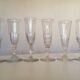 Set of 6 assorted champagne flutes late 19th century cut with cut-offs