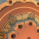 Vintage wall plate in hand-painted ceramic, 1970s