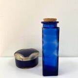 Vintage cobalt blue glass jar