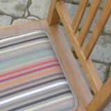 Chair in wood and striped canvas
