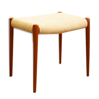 Danish midcentury teak stool, model 80A by Niels O. Møller with Woolen Upholstery for J.L. Moller