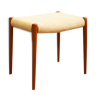 Danish midcentury teak stool, model 80A by Niels O. Møller with Woolen Upholstery for J.L. Moller