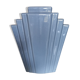 Grey ceramic art deco vase, fan shape.